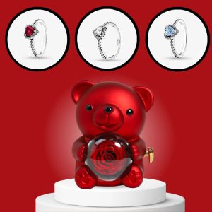 Lubaduse sõrmus ja karu ehtekarp | HEARTISO_ROSBEAR
